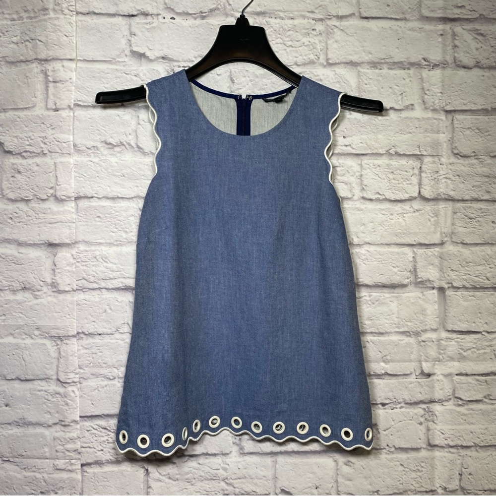 J Crew Ombré Scalloped Sleeveless Top Size 0 Petite